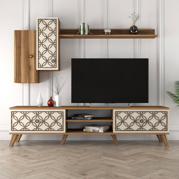 Hanah Home Unidad de TV Class S Nogal y Crema Hanah Home Unidad de TV Class S Nogal y Crema